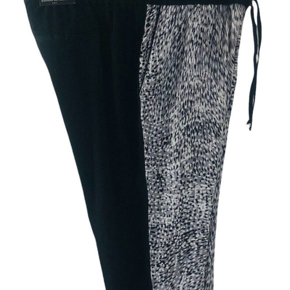 Banana Republic Patterned Drawstring Ankle Pants (SOLID BLACK BACK) - Picture 8 of 12